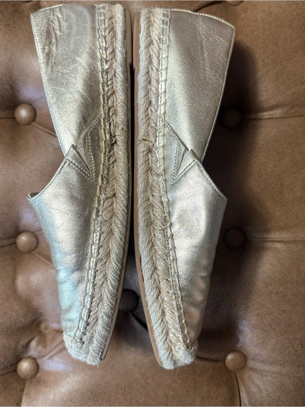 Sam Edelman Metallic Gold Espadrille Slip-Ons